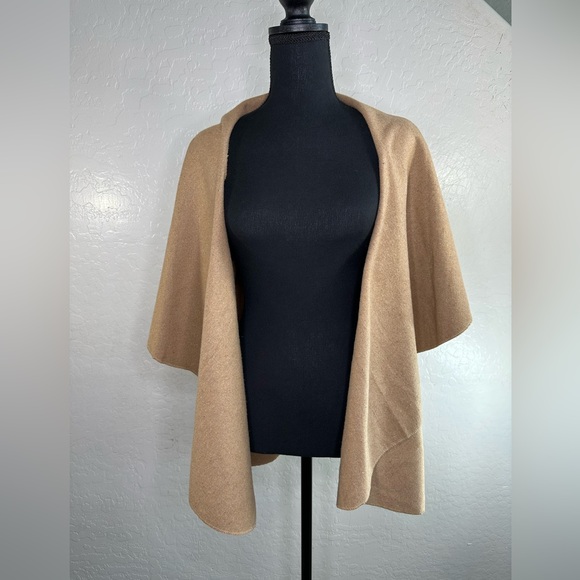 Hipster Row Women's open front cape vest Sleeveless wool blend Brown Sz one size - Picture 7 of 7